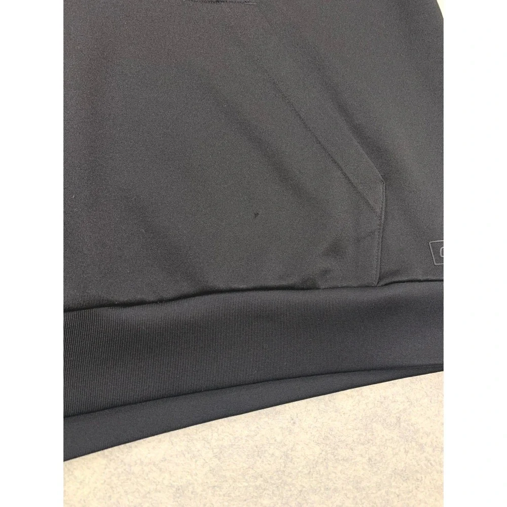 Adidas Chile 20 Hoodie Mens Large Black Tonal Stripes Pullover Track Top‎ Shiny